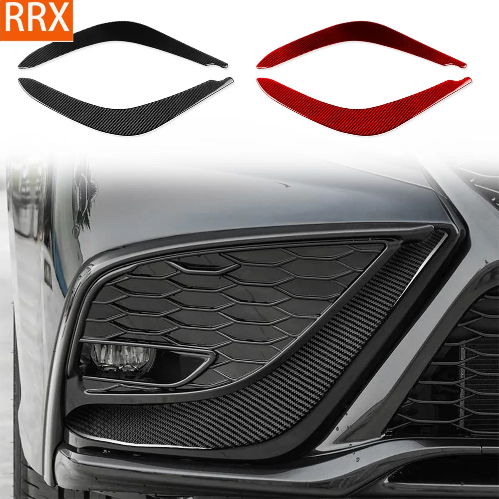 For Toyota Camry 2018-2024 Real Carbon Fiber Sticker Front bumper fog light wind deflector panel Car Accessories Decorative