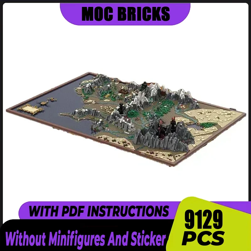 Movie Scene Magical Rings Moc Building Blocks UCS Middle Earth Map Model Technology Bricks DIY Assembly Street View Toys Gifts