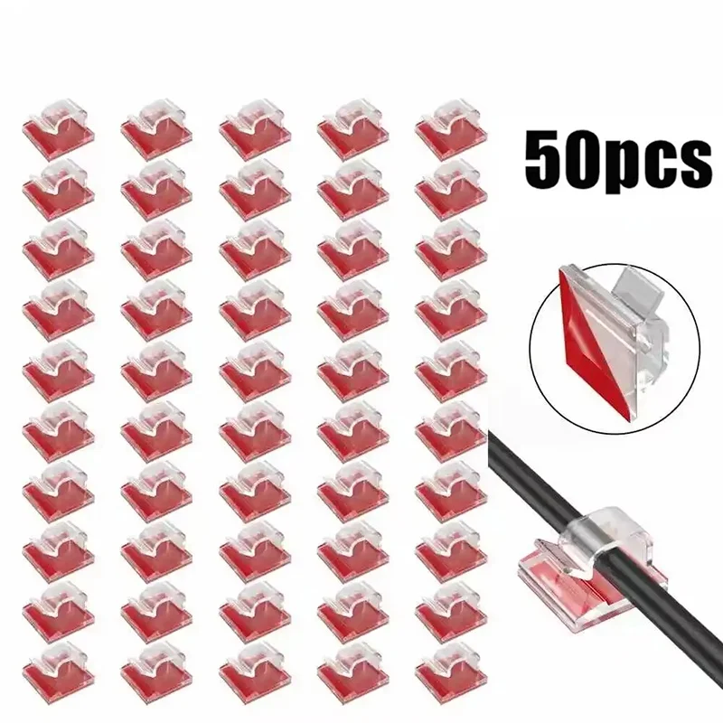 Cable Organizer Clips Wire Winder Holder Cord Protector USB Cable Management Adhesive Hooks Desk Clamp For Earphones Mouse Wire