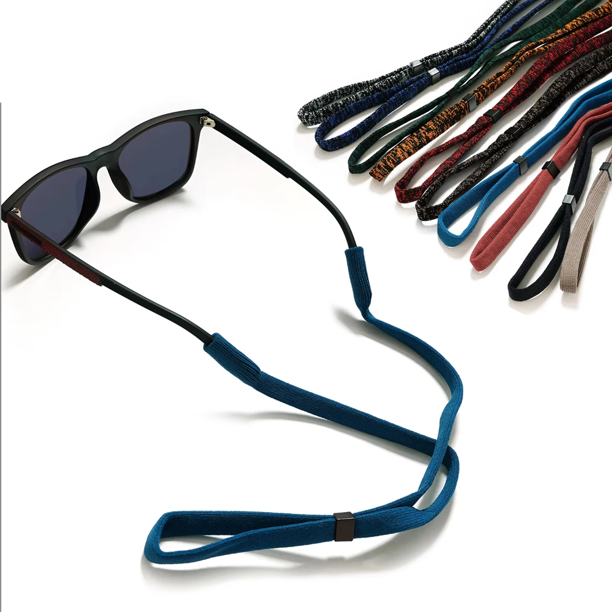 Rutschfestes Sonnenbrillenband Unisex Outdoor-Sportbrillenkordel Damen Herren Brillenkordel Elastisches Polyester-Nackenband PS04