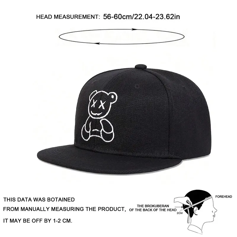 Unisex XX Little Bear Embroidery Hip-hop Hats Spring Autumn Outdoor Adjustable Casual Baseball Caps Sunscreen Hat