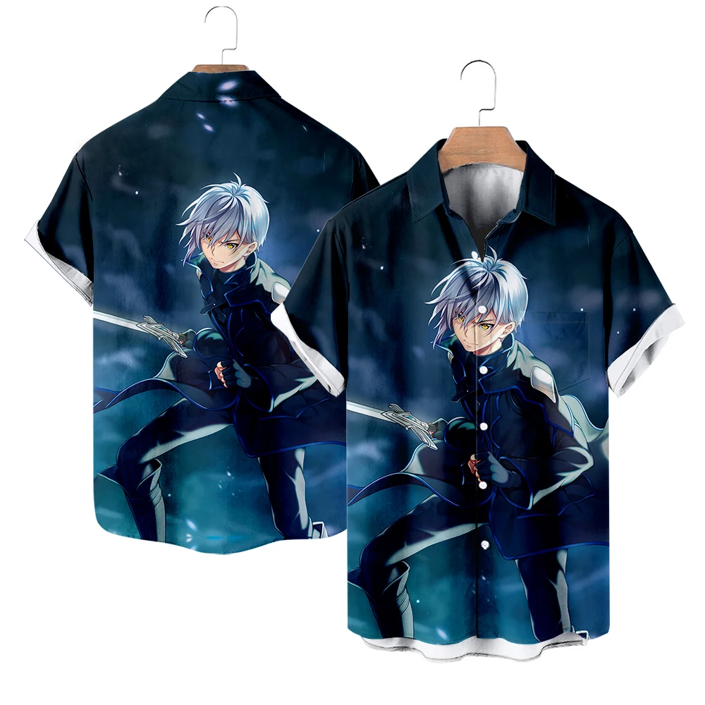 Seirei Gensouki Spirit Chronicles аниме летние рубашки с короткими рукавами с v-образным вырезом и отложным воротником повседневная рубашка на пуговицах в пляжном стиле