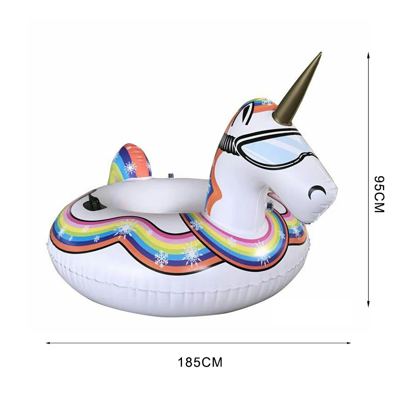 Tubo da neve invernale con unicorno gonfiabile in PVC di alta qualità Slitta e slitta da neve definitiva resistente al freddo 1