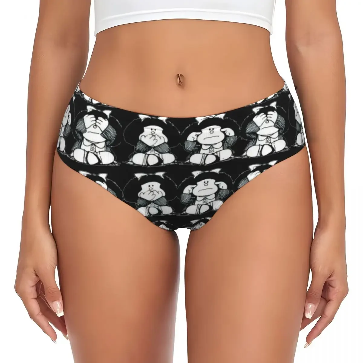 

Custom Anime Mafalda Brief Panties Womens Comfort Underwear