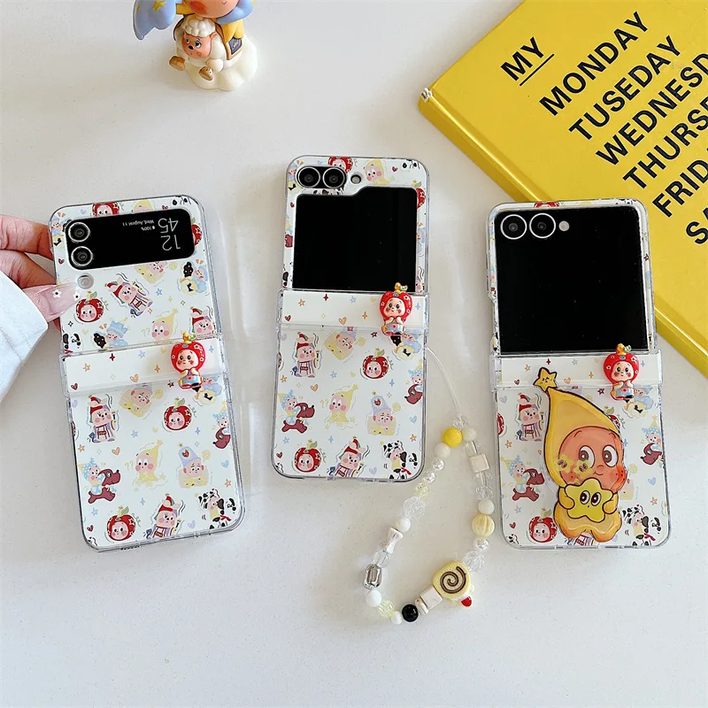 

Cute Cartoon Star Doll for Samsung Galaxy Z Flip 7 6 5 4 Protective Back Cover for ZFlip5 ZFlip6 ZFlip7 Case Shell