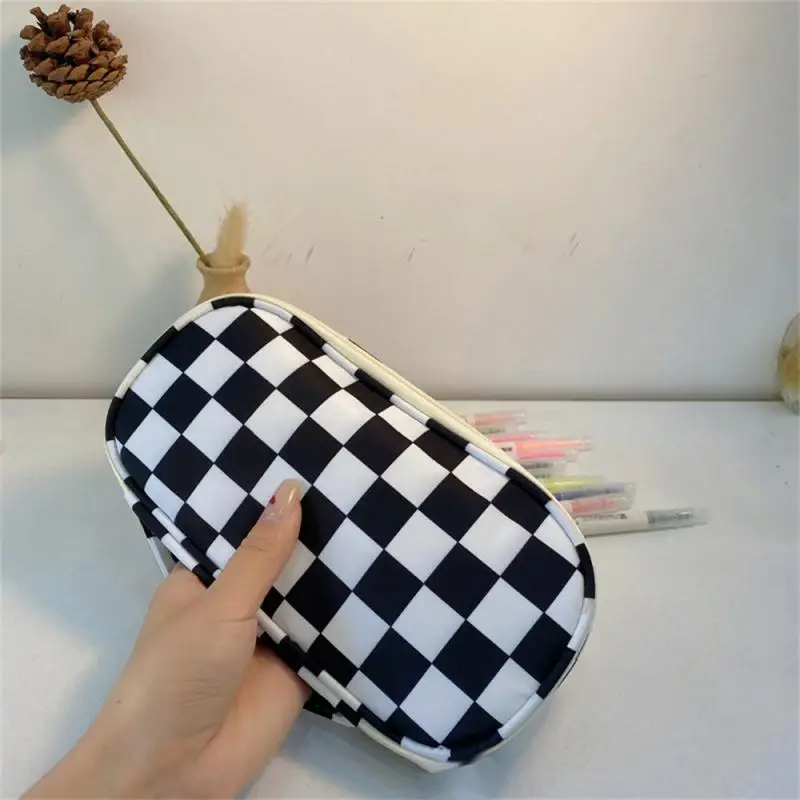 

Pen Storage Bag Student Portable Large Capacity Chessboard Checkerboard Students Gifts School Office Stationery Supplies Simple