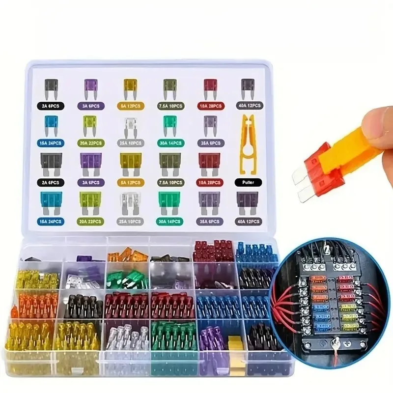 300 PCS plug-in fuse set, zinc medium and small size fuse combination set 2AMP-40AMP