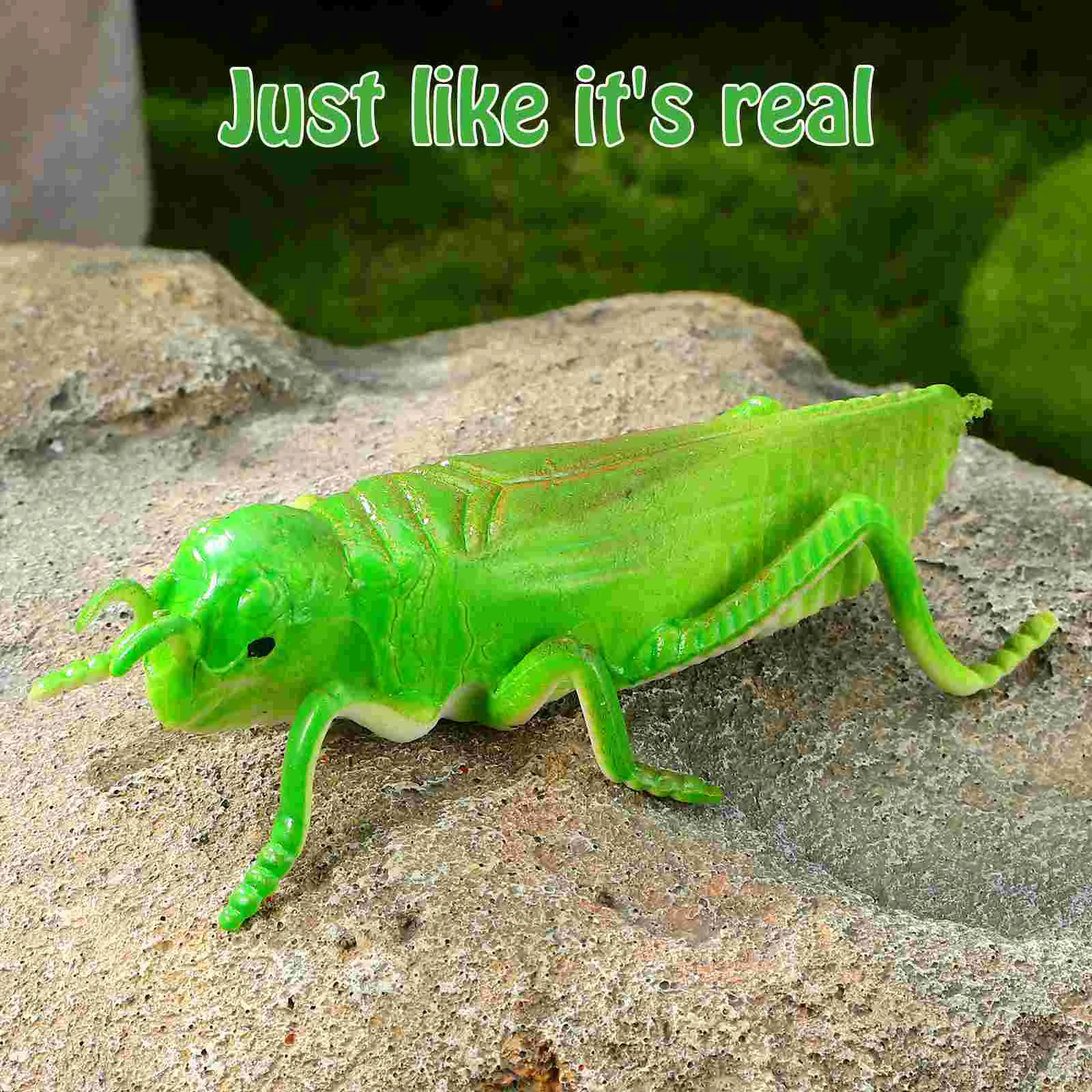 10pcs Simulation Green Fake Animal Prank Toy Party Supplies Insects Trick Toys Horror for Kids