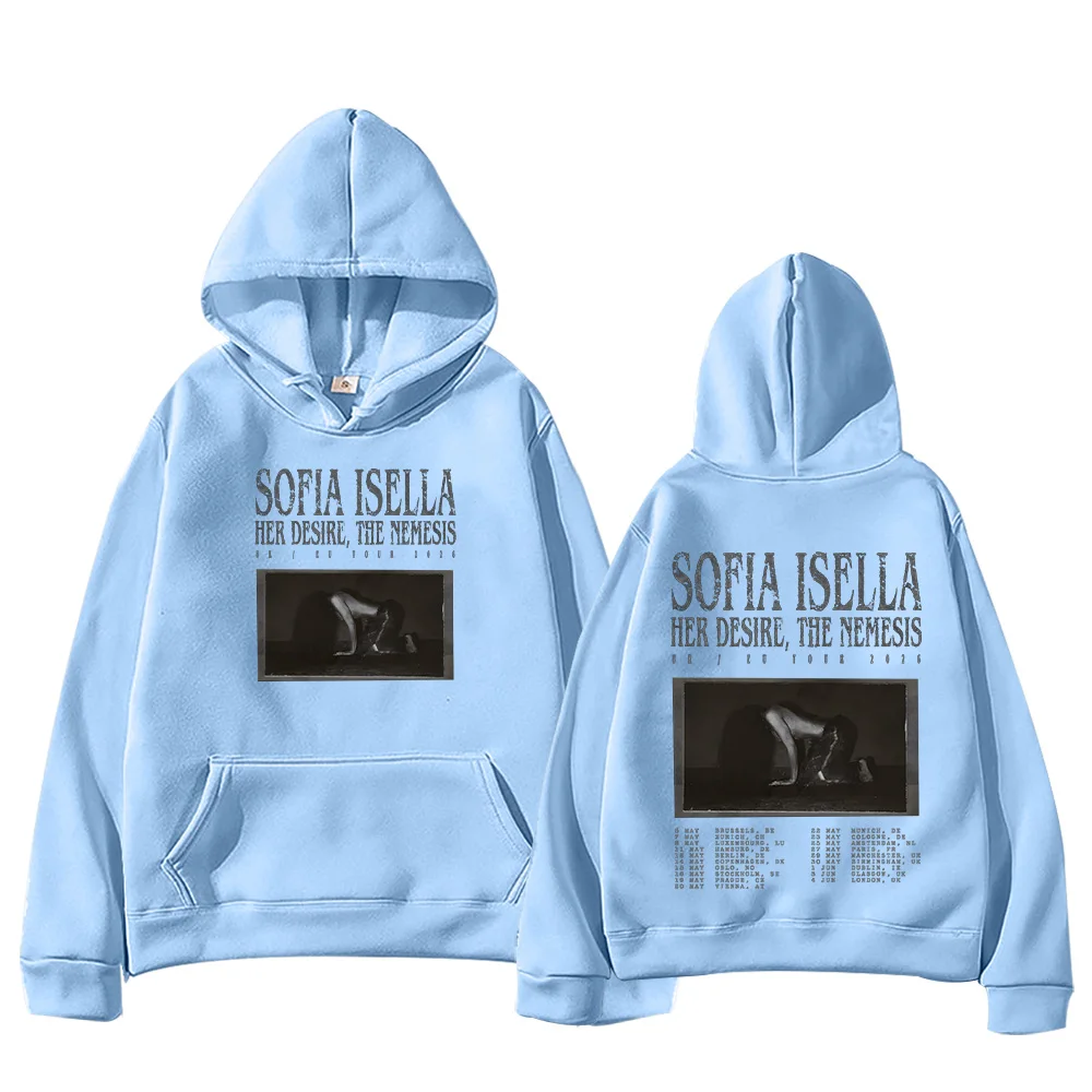 Sofia Isella Her Desire The Nemesis Tour 2026 Felpe con cappuccio Donna Uomo Moda Felpe a maniche lunghe Autunno Allentato High Street Pullover