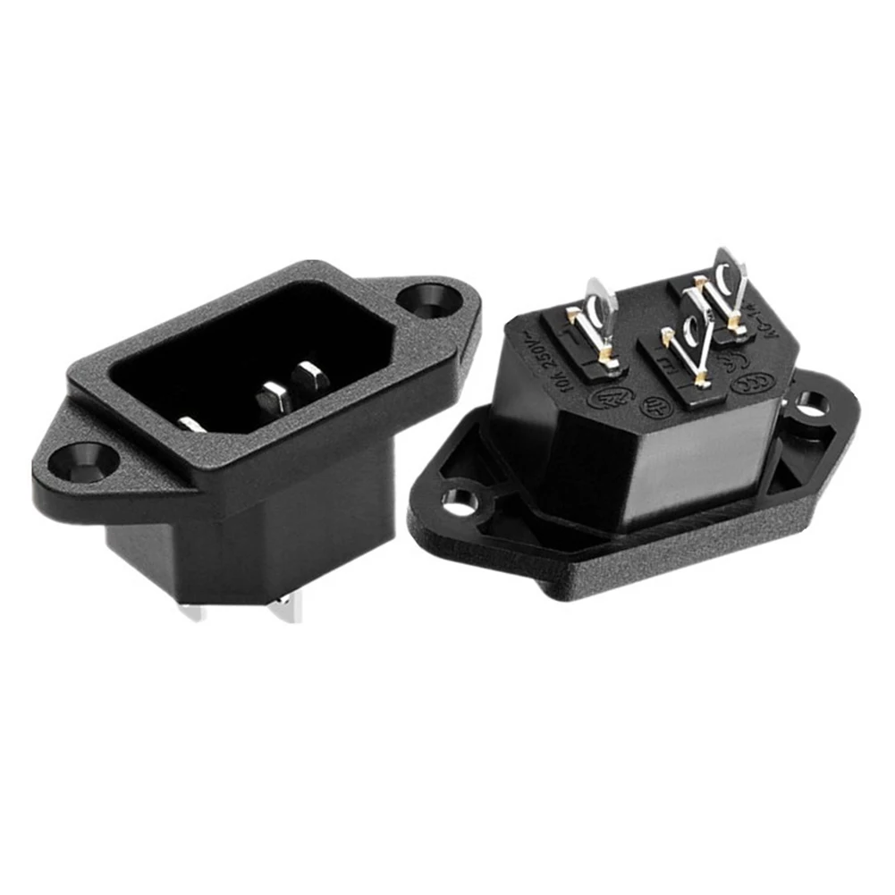 AC-04 3-Pin Vertical Charging Socket Built-in Power Connector Suitable for 250V 10A Battery Charging and Power Distribution
