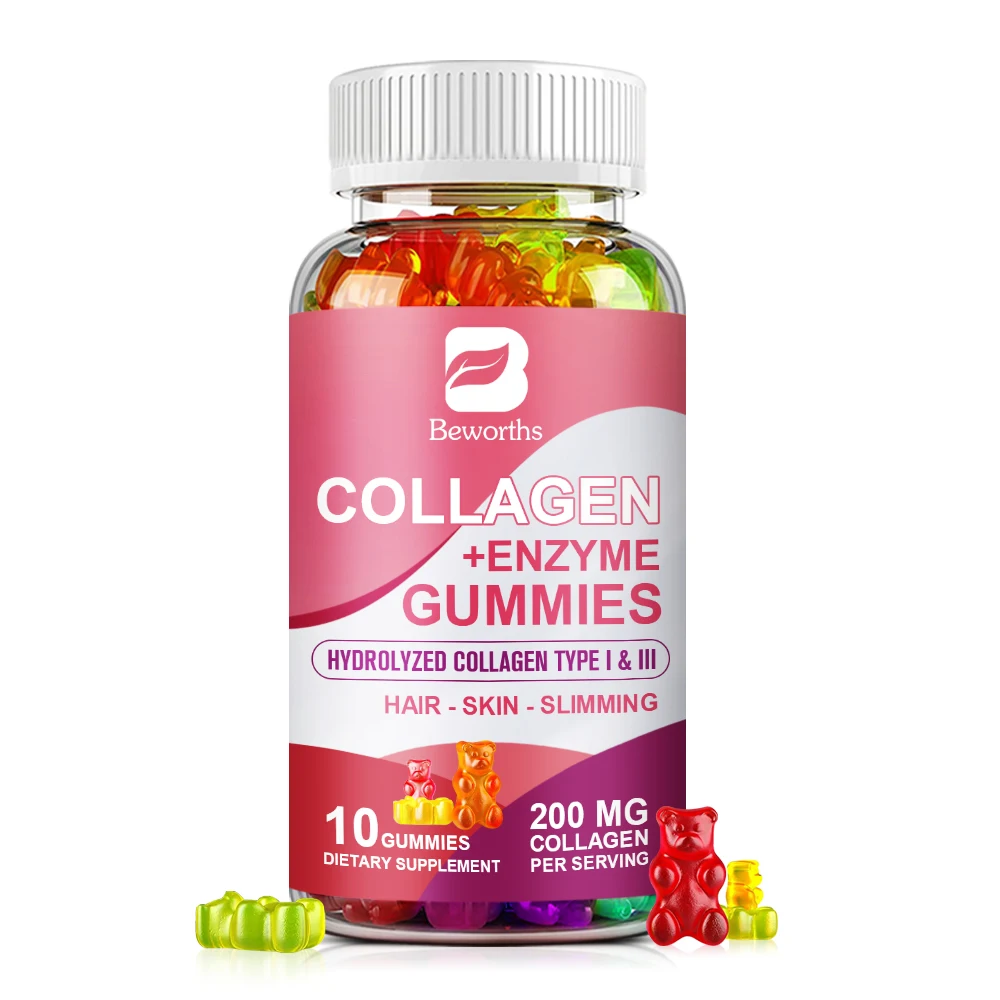 

Beworths Collagen Enzyme Gummies for Hair, Skin, Nails & Joints Health for Women & Men Weight Management Digestive Health