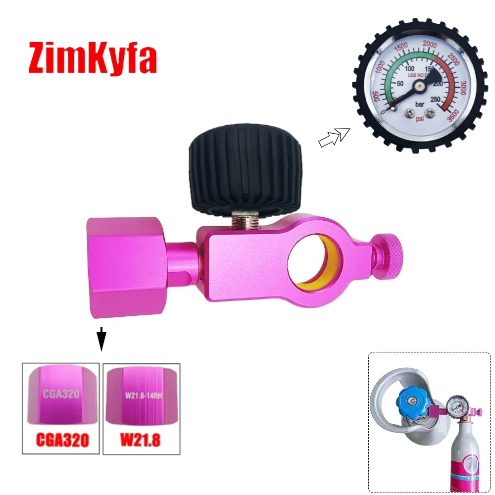 Soda Co2 Cylinder Tank Refill Fill Station Adaptor Fit SodaStream Quick Connect Pink Cylinder With W21.8-14 CGA320 Connect