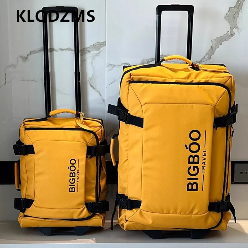 

KLQDZMS Oxford Cloth Suitcase 20"24"28 Inches Large Capacity Trolley Case Men Boarding Box Women's Password Box Rolling Suitcase