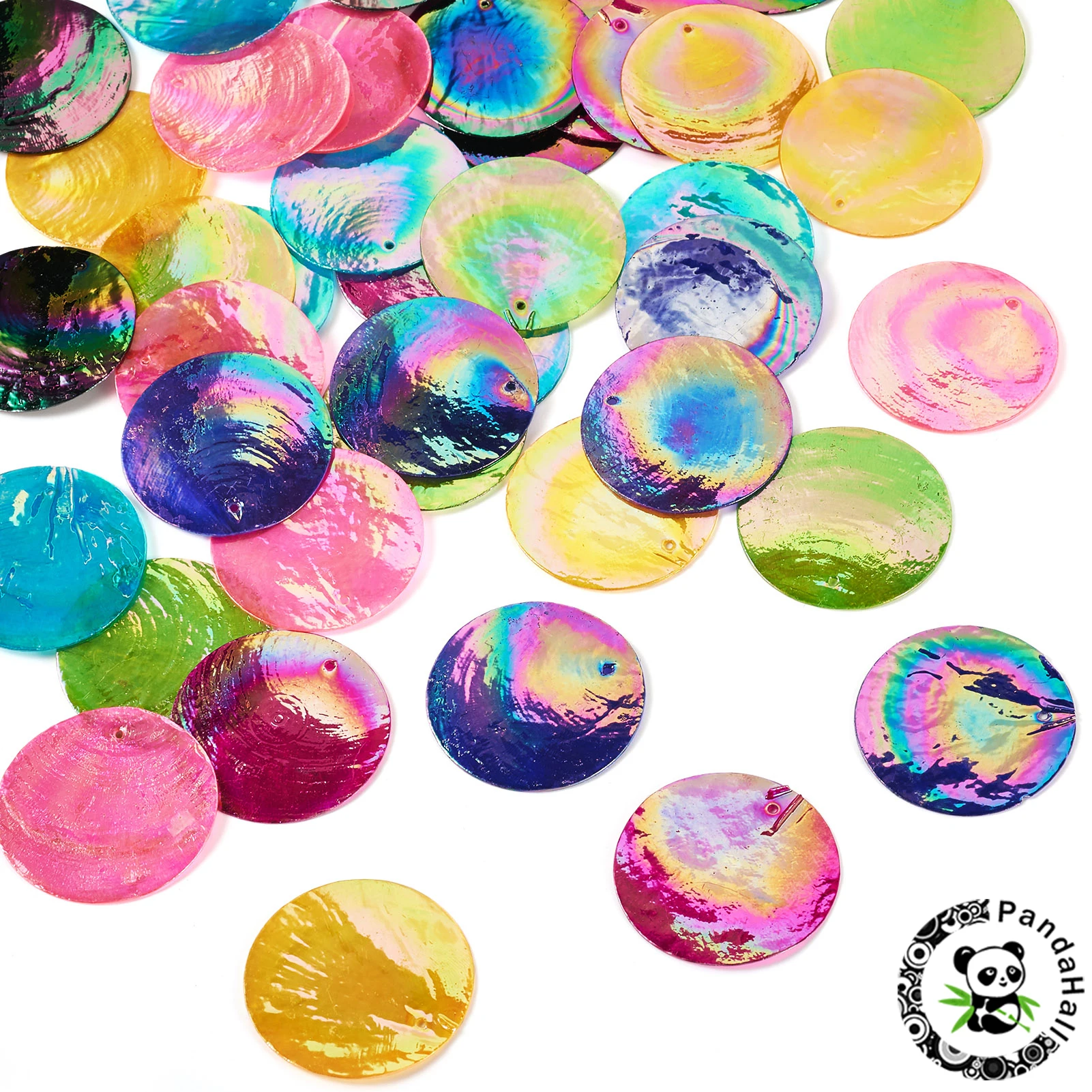 

1 Set Natural Shell Pendants Disc Charms Mixed Color for Making DIY Jewelry Necklace Earring Crafts
