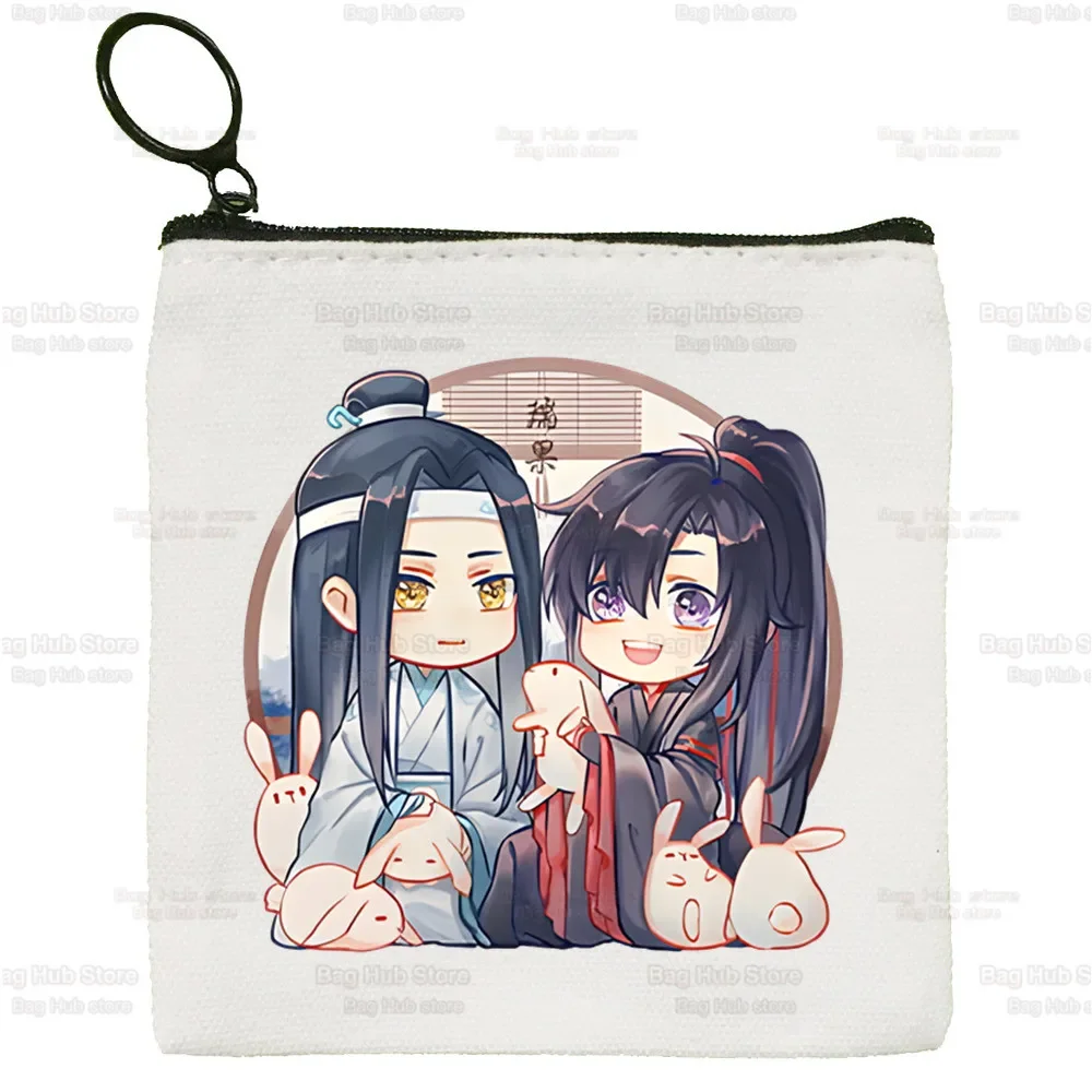 Mo Dao Zu Shi The Untamed monedero pequeño para mujer, Mini Lan WangJi Wei Wu Xian, bolso de mano, lindo estuche para llaves de lona, monedero