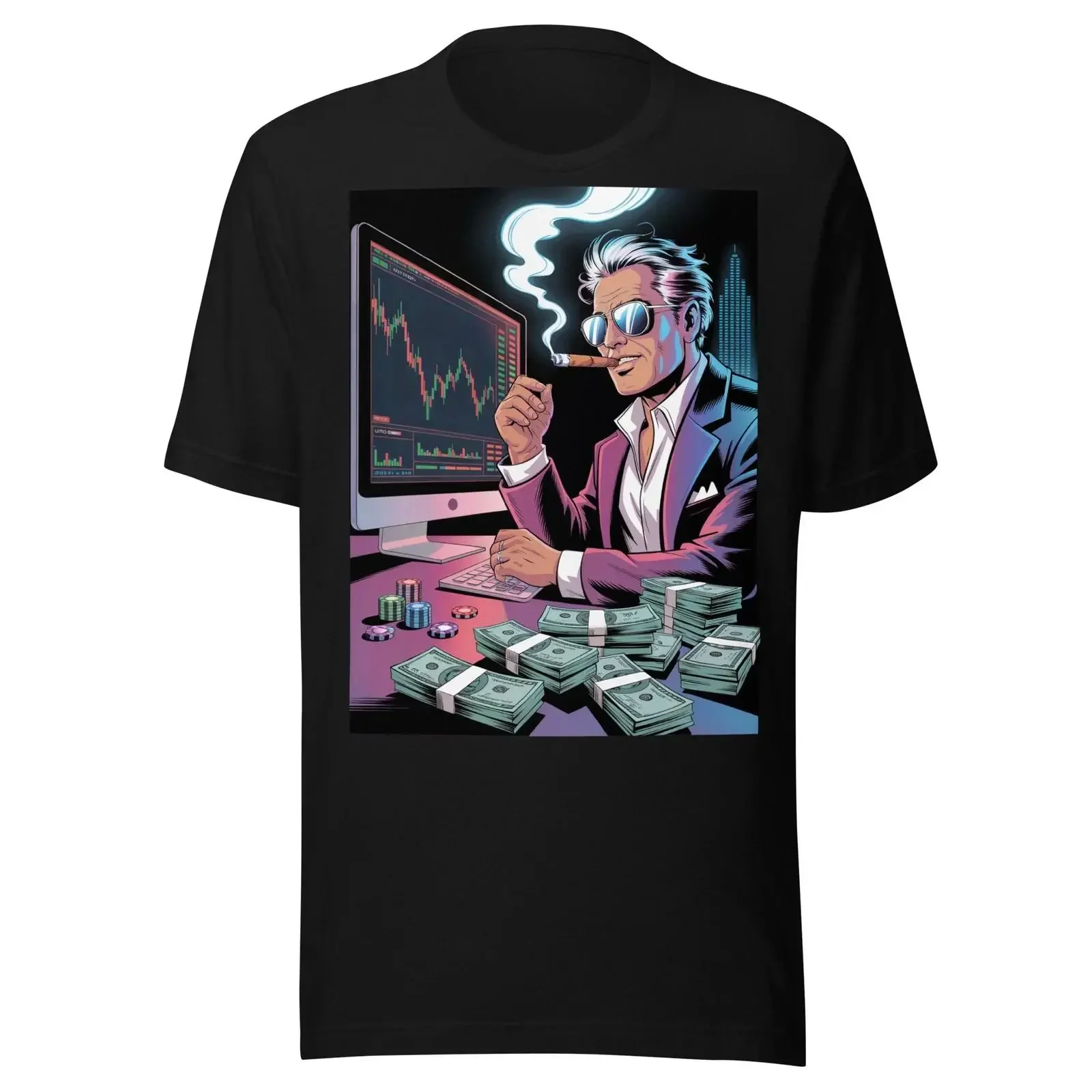 Wall Street Tycoon Crypto Millionaire GTA6 Stock Broker XRP Day Trader T Shirt vintage Washed Slightly graphic Breathable