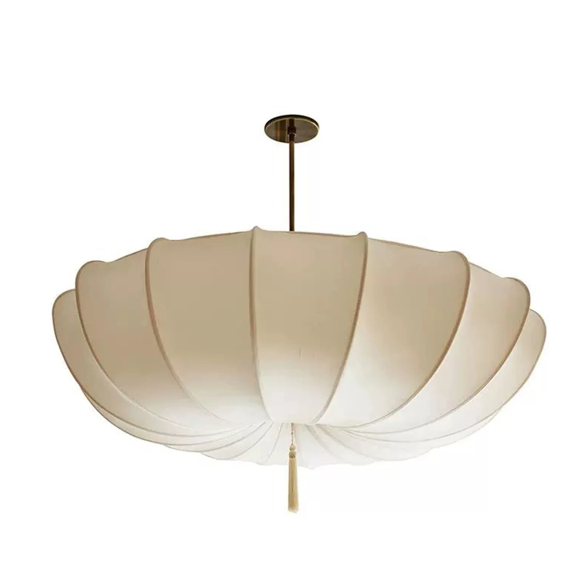 Wabi Sabi Stoff-Pendelleuchte Creme-Stil Hängelampe Wohnzimmer Esszimmer Hotel Schlafzimmer Pendelleuchte Wohndekor
