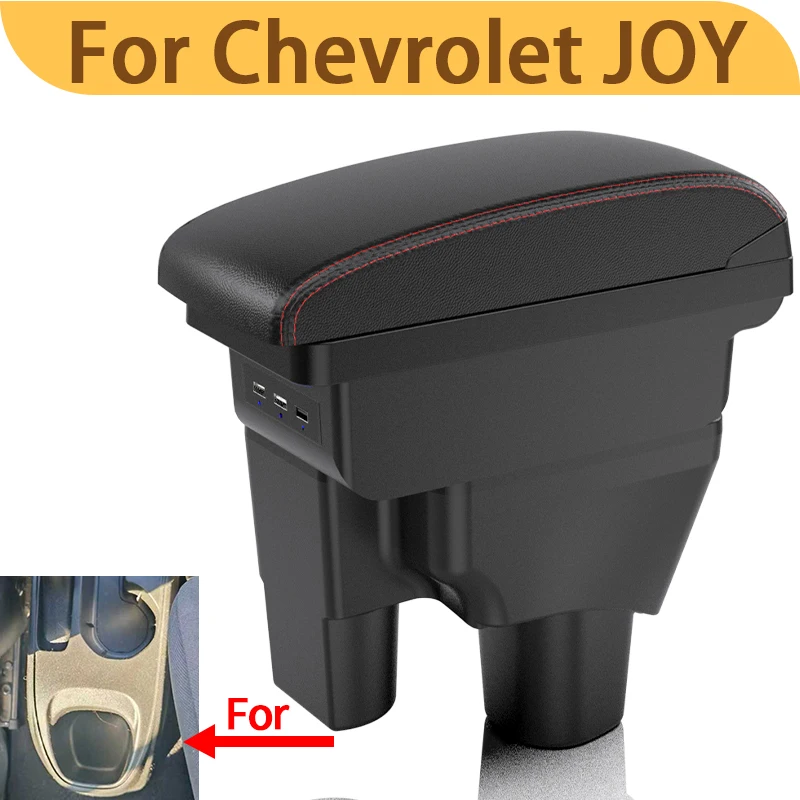 

For Chevrolet JOY car armrest interior modification, double-layer storage box, USB car decoration accessories