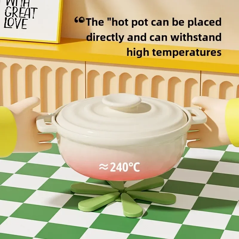 Silicone Mat Dishes Tree Design Stand Insulation Pad Set Coaster for Teapot Hot Pots Christmas Placemats Dining Table Gift