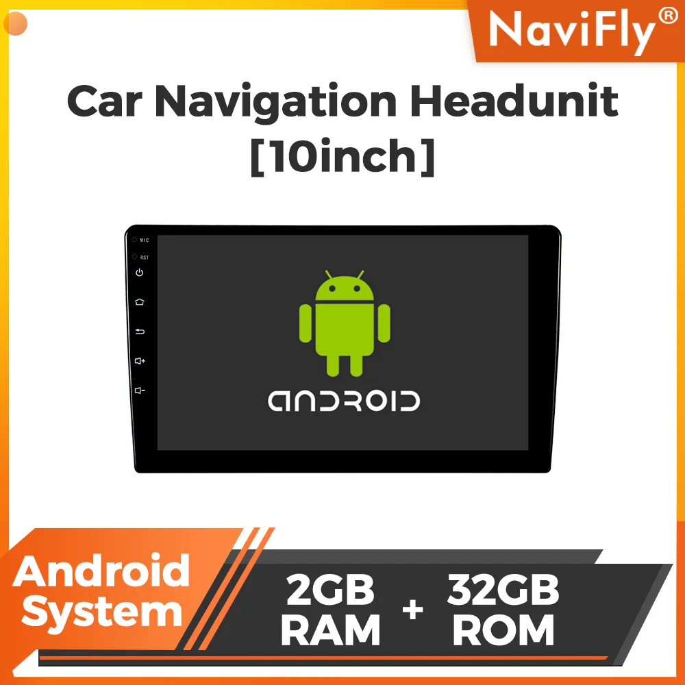 Navifly-Radio de coche con pantalla táctil de 10 pulgadas, sistema Android, para Chevrolet, Toyota, Honda, BENZ, BMW, Jeep, Hummer, navegación GPS Multimedia
