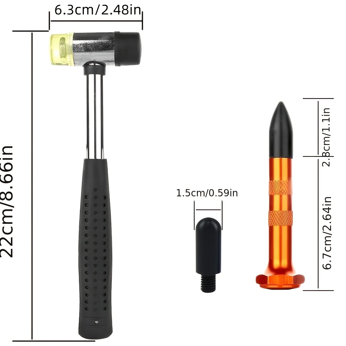 Dent repair tool rubber hammer percussion tool lacquerless dent removal tool is used to remove dents.