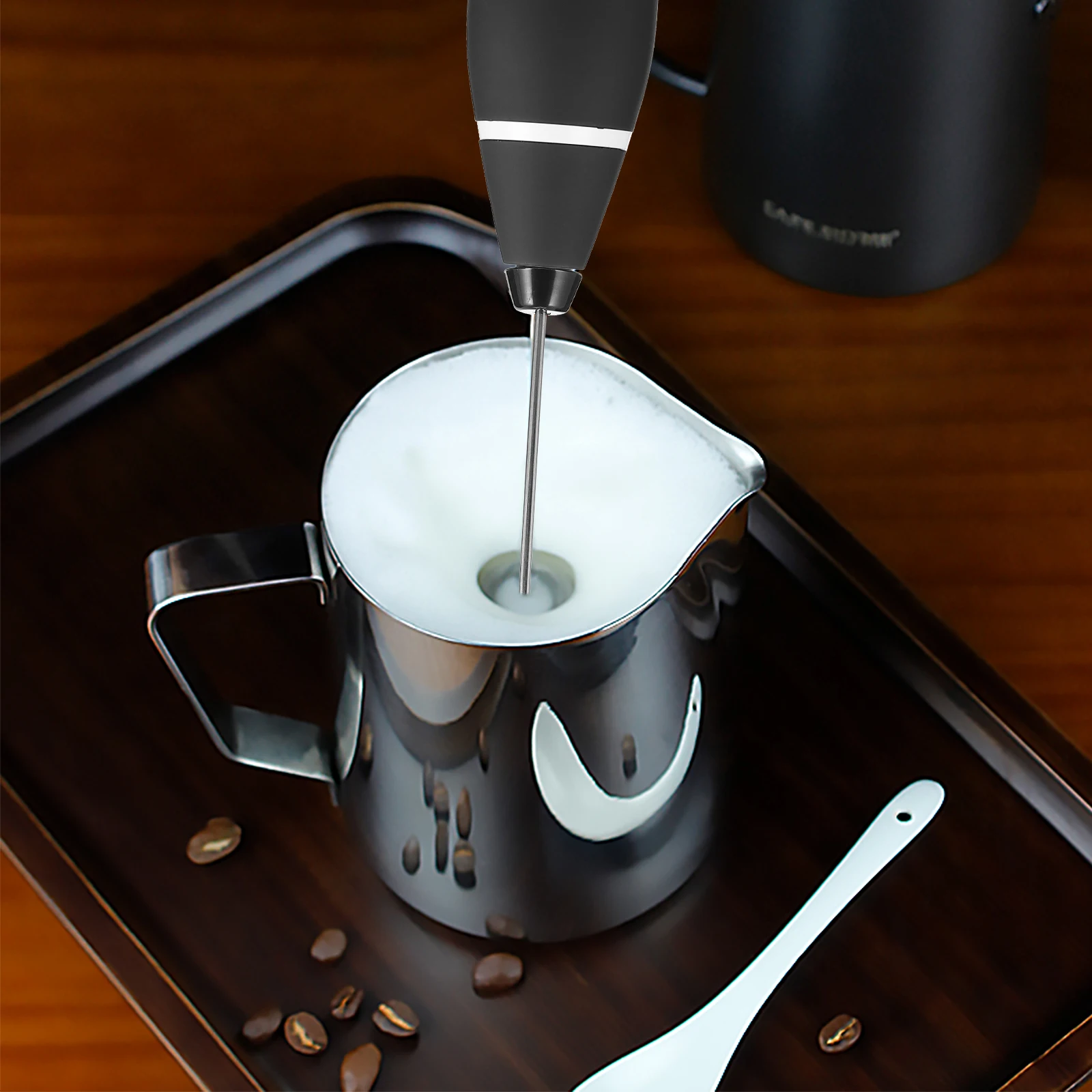 

1Set Electric Whisk Stainless Steel Handheld Milk Frother for Kitchen DIY Bubble Making Tool Multifunctional Automatic Mixer USB