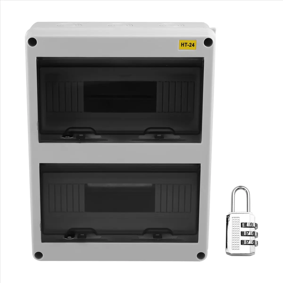 Anschlusskasten der HT-Serie, 24 Wege, IP65, wasserdichter Verteilerkasten für den Außenbereich, ABS, elektrisch, mit Schloss für Leistungsschalter-BCBW