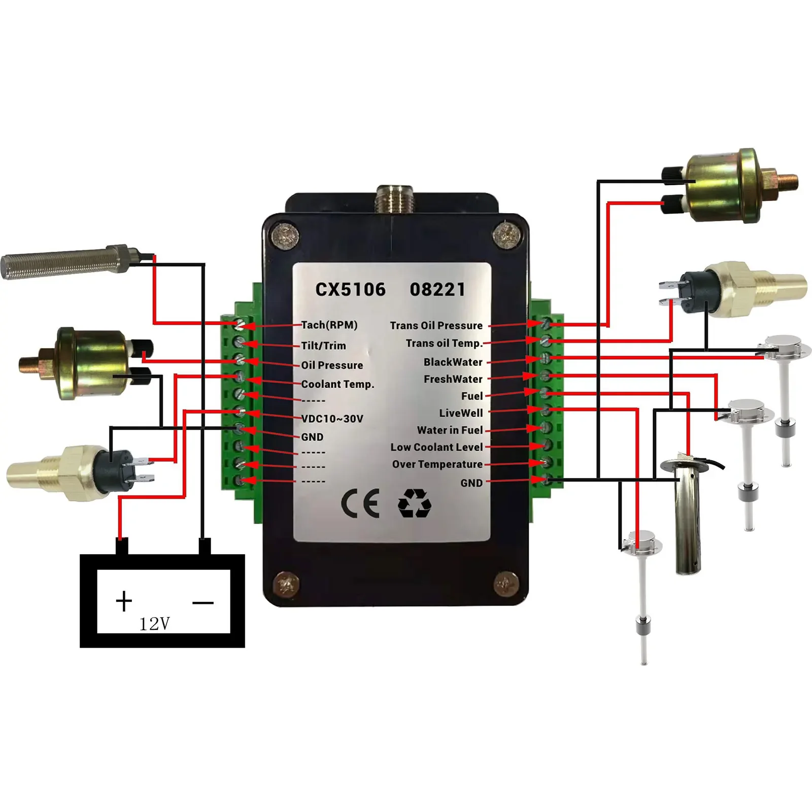 NMEA2000 Converter NMEA 2000 Starter Kit Balck for Marine Boat Yacht Tank Gauge CX5106 CX5010 0.5 Meter Line Accessories Tool