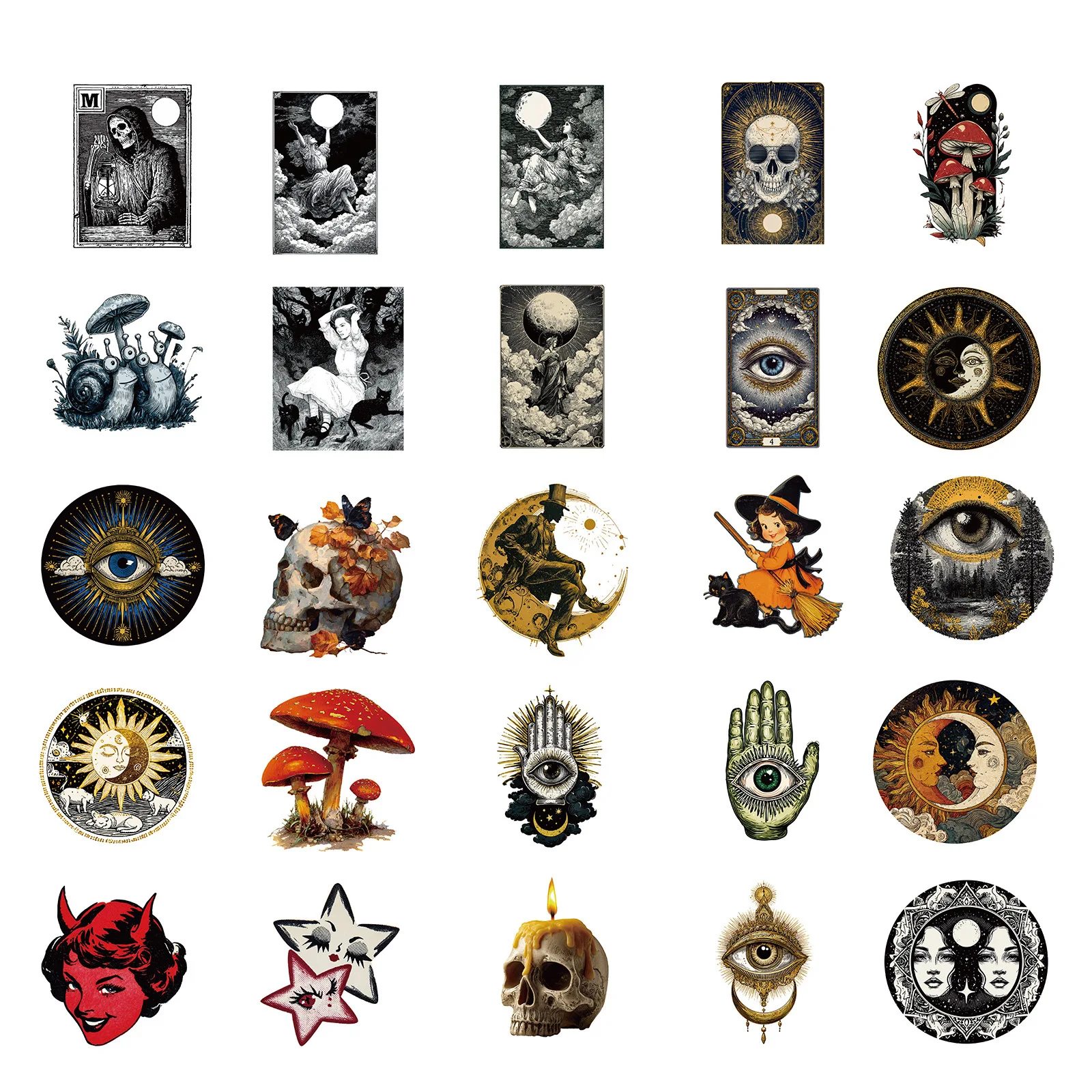 56PCS Dark Graffiti Stickers Nordic Retro Style Creative Decorative Mobile Phone Case Notebook Water Cup Kids Toys Gifts Sticker