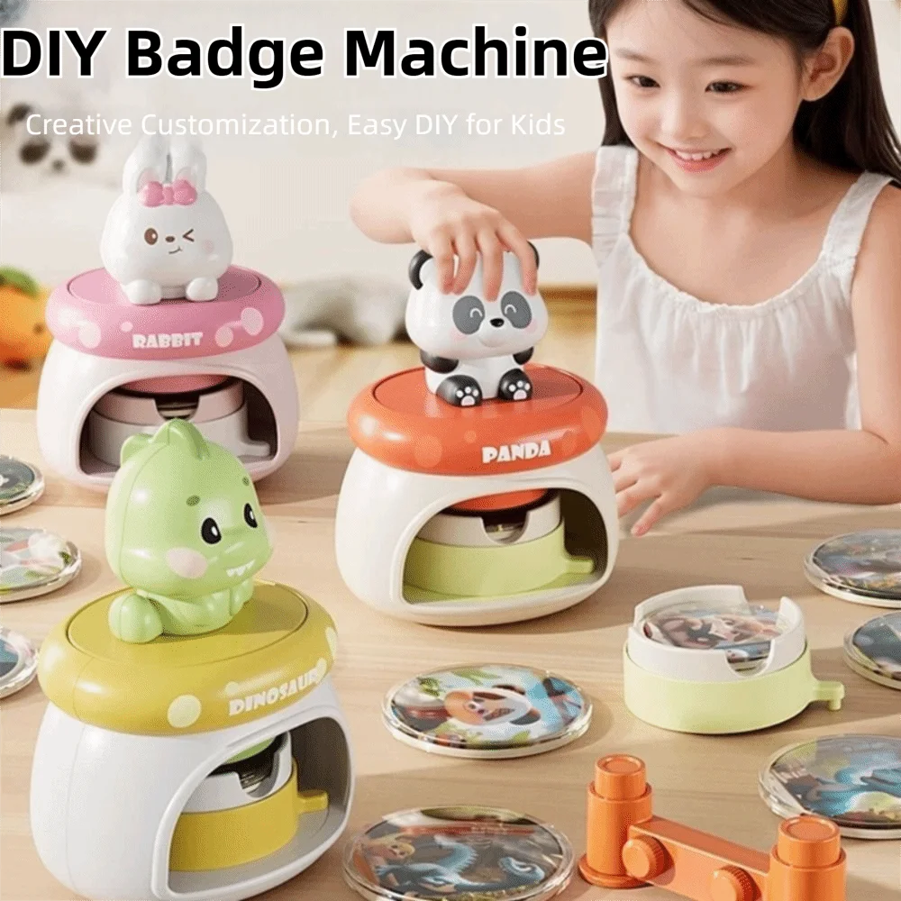 High Quality Cartoon Mini DIY Badge Machine Homemade Educational Button Maker Machine Material Package Badge Press Machine Gifts