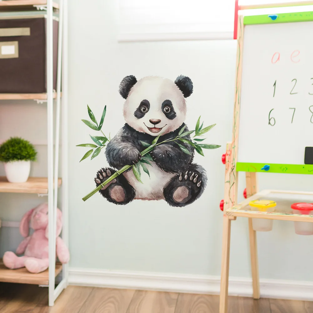 1PC Cartoon Cute Red Panda Wall Stickers Children's Room Kindergarten Background Decoration Wall Stickers Self-adhesive Paper