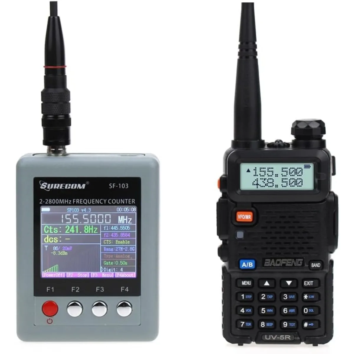 Surecom SF-103 Frequency Counter 2MHz-2.8GHz CTCSS DCS Decoder Analog Digital DMR Handheld Two Way Radio Tester