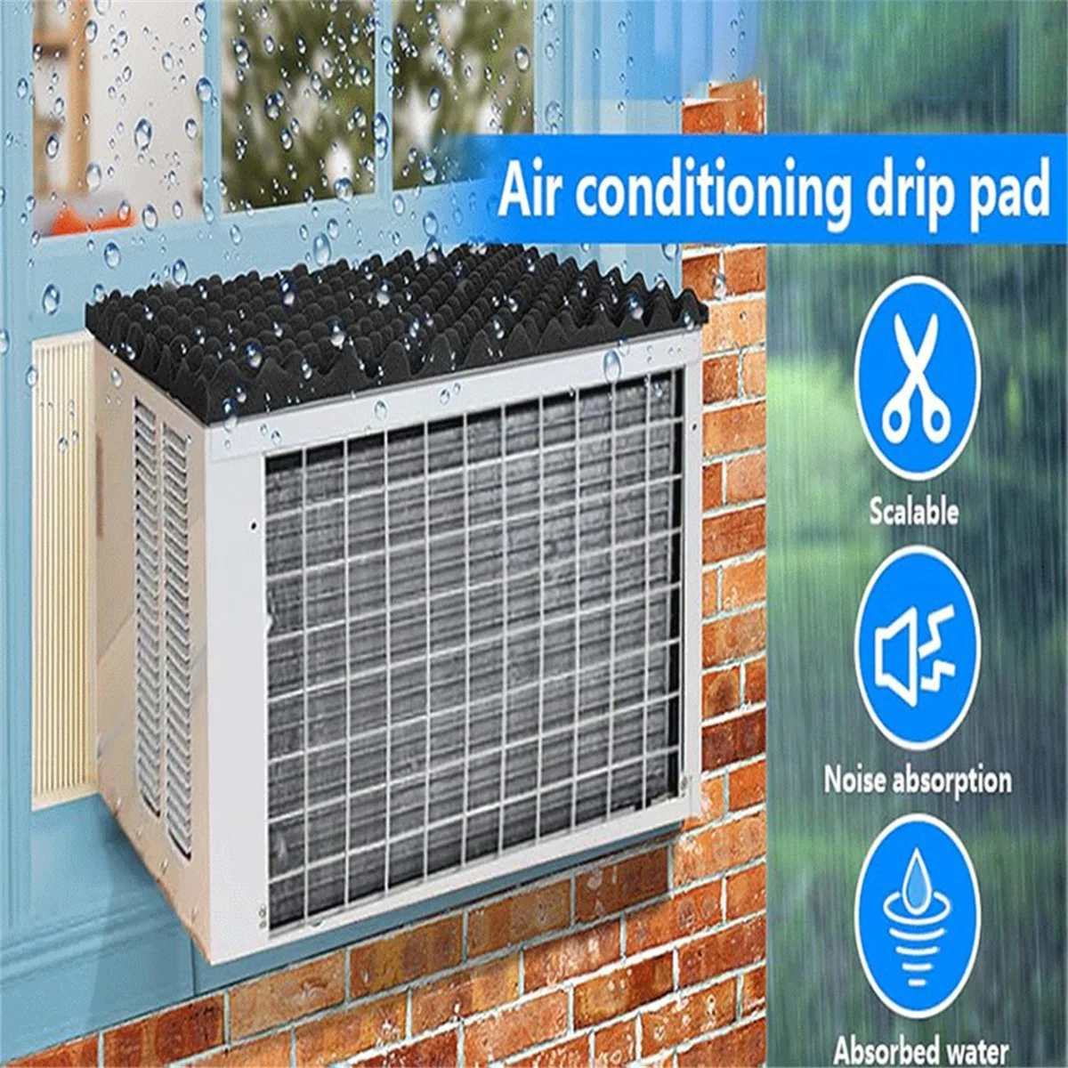 ABJZ Air Conditioning Drip Pad Removable Magnetic Cushion Air Conditioner Prevent Dropping Noise of Water Dripping