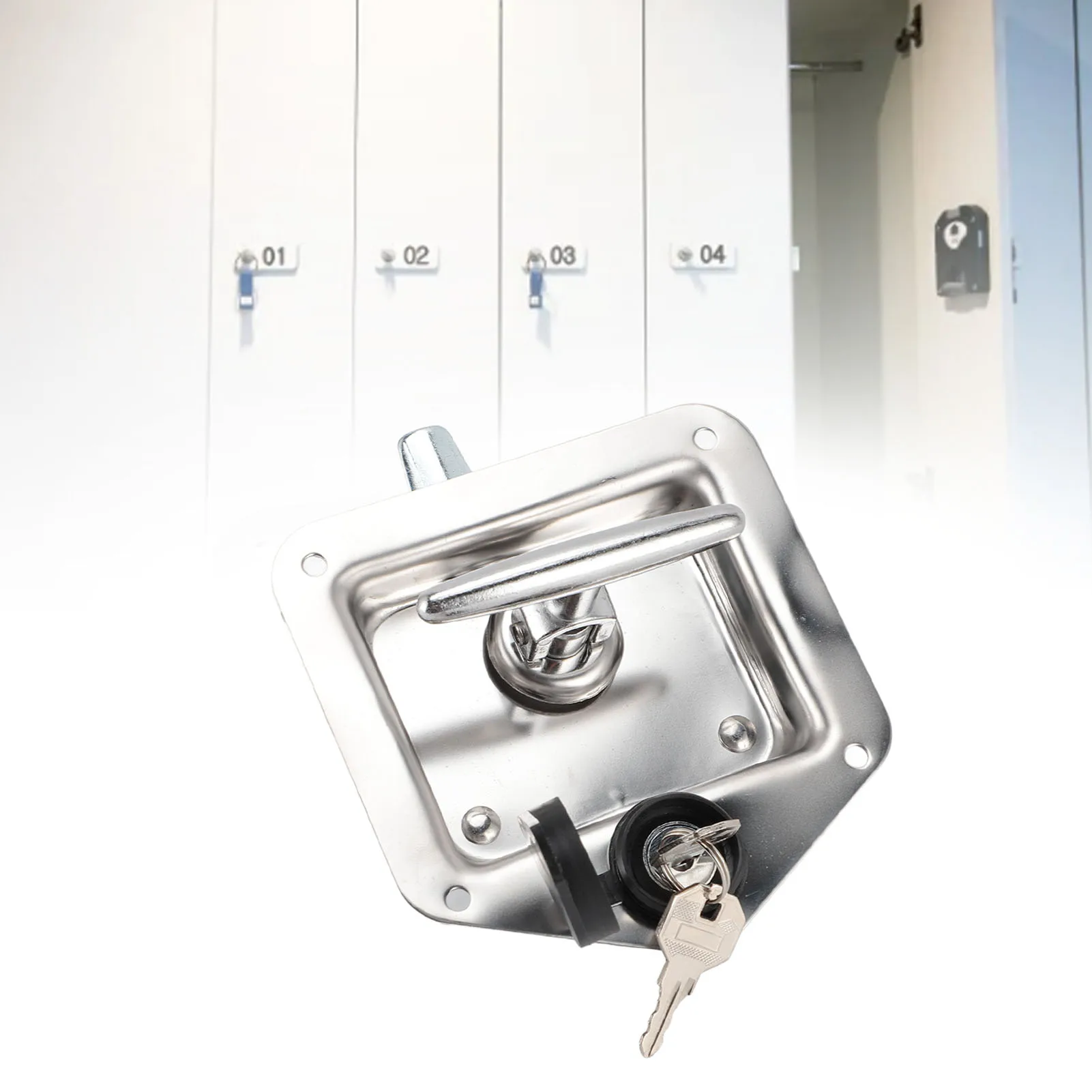 

Trailer Toolbox Handle Anti Rust T Shape Type Stainless Steel Folding Handle Truck Toolbox Lock Secure Locking for Homes