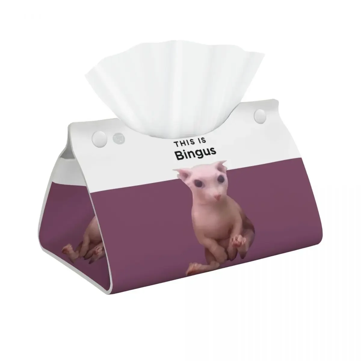 

Custom This Is Bingus Коробка для салфеток из искусственной кожи, прямоугольный Kawaii Sphynx Cat, держатель для салфеток для лица для ванной комнаты, автомобиля
