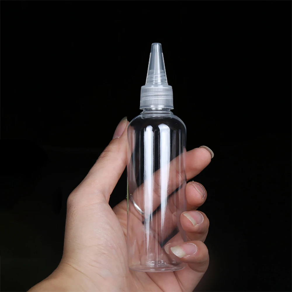 Sharp-mouth Container with Childproof Cap Clear Empty Dropper Bottles Liquid Dispenser Refillable Bottles Squeeze Bottles