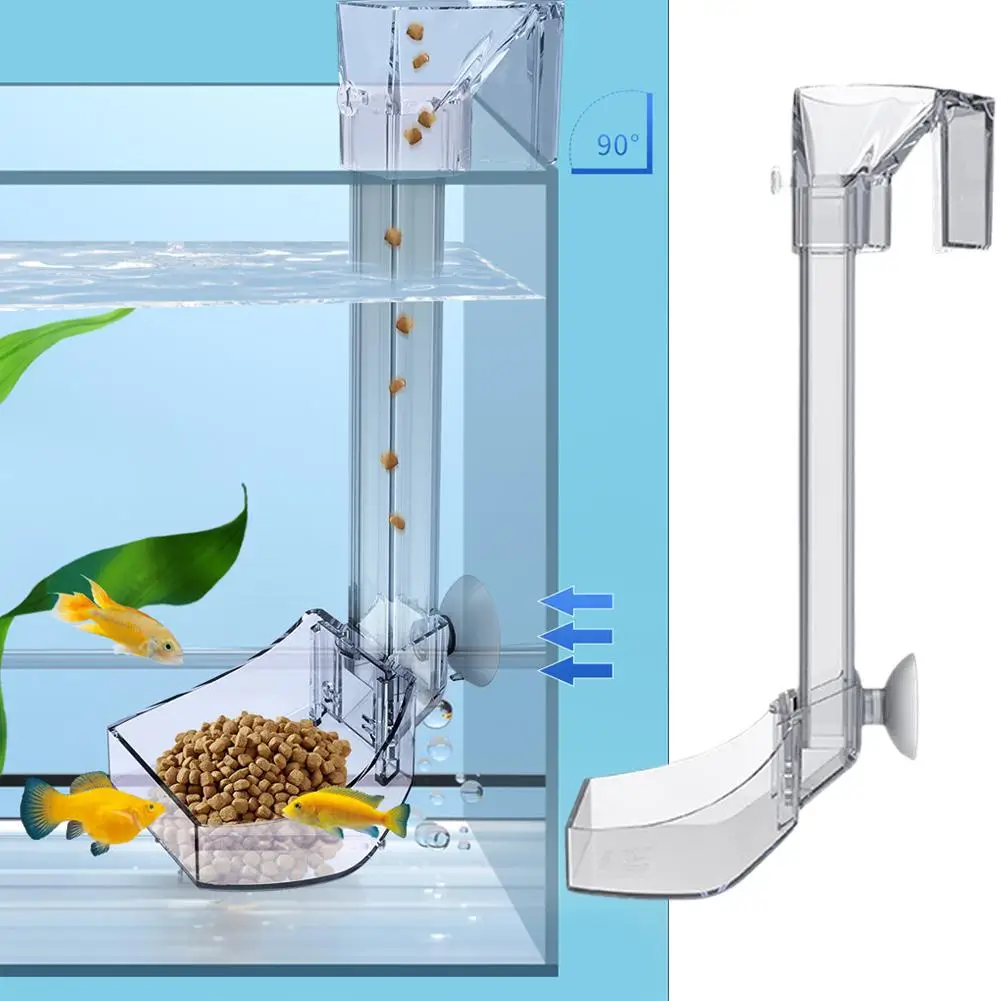 Acrylic Aquarium Feeding Tube Anti-stuck Fish Design Fish Fish Aquatic Feeder Farming Supplies Transparent 21/29/35cm G4N6