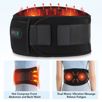 USB Heating Vibration Waist Massage Belt 3 Level Adjustable Hot Compress Waist Support Brace Lumbar Lower Back Protector Pad