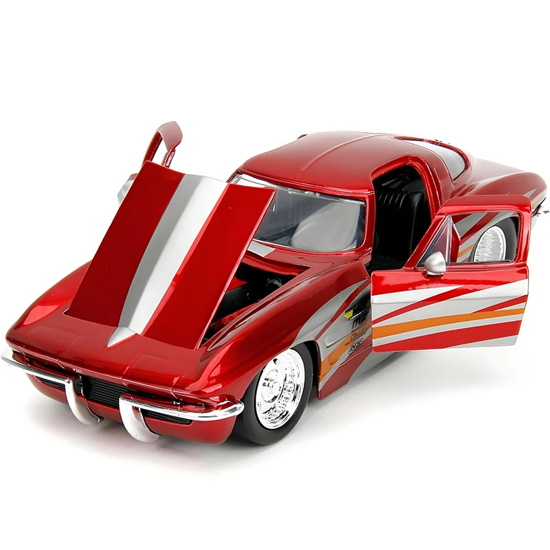 JADA 1:24 CORVETTE STINGRAY 1963 samochód ze stopu Diecasts i pojazdy zabawkowe Model samochodu miniaturowy model samochodu dla dzieci