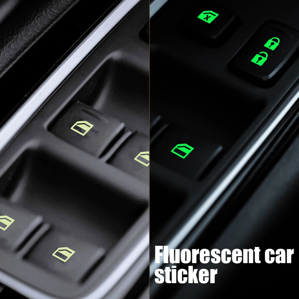   ملصق مضيء متين مثبطات اللهب ملحقات السيارة الداخلية نافذة السيارة رفع ملصق مفتاح مقاوم للماء الفلورسنت
