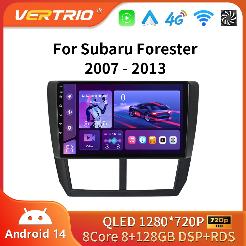 2Din Android 16 For Subaru Forester 3 SH 2007-2013 For Impreza GH GE Car Radio Multimedia Player GPS Carplay Auto WiFi Head Unit