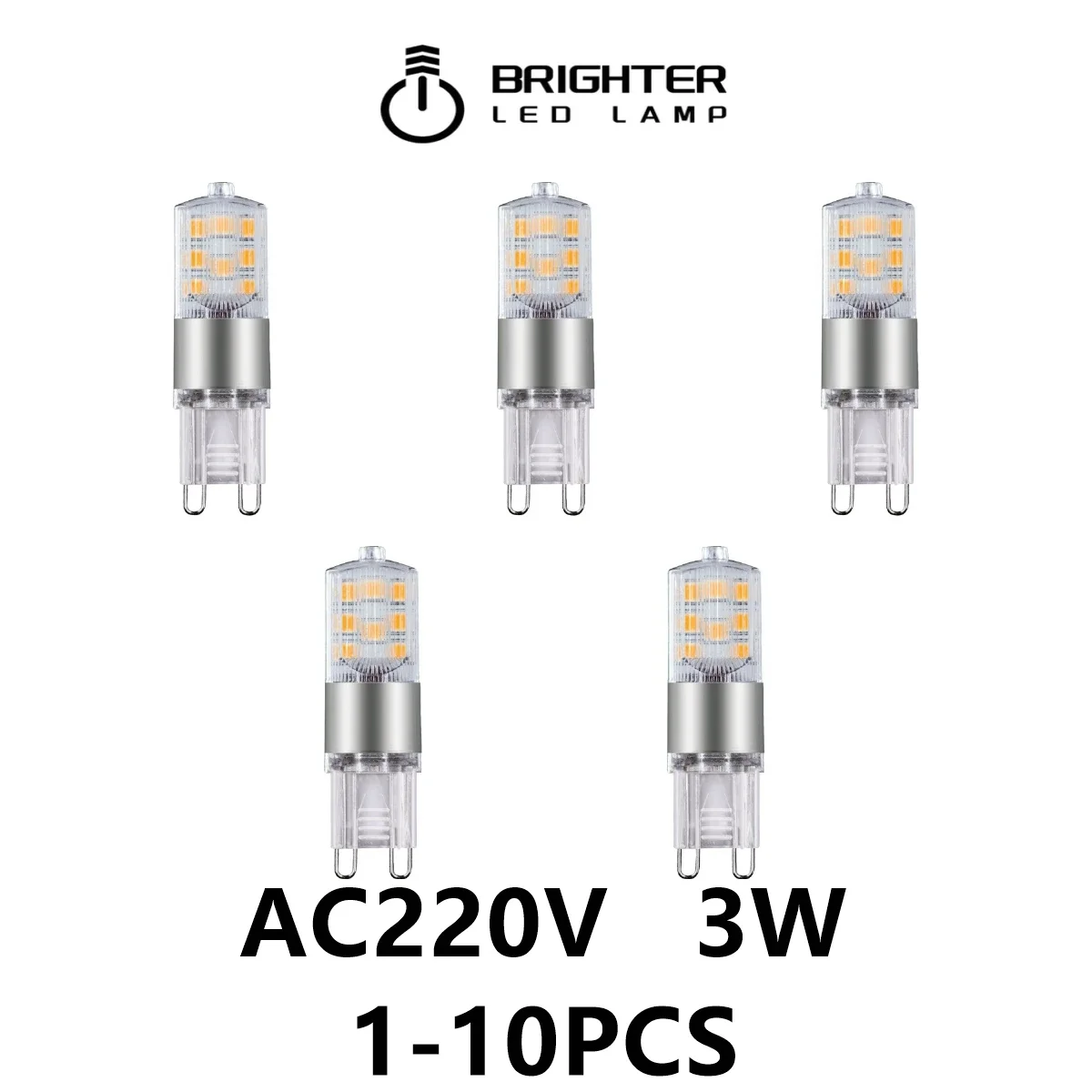 

LED G9 Corn lamp non-strobe warm white light AC220V 3W suitable for chandelier crystal lamp can replace 50 watt halogen lamp