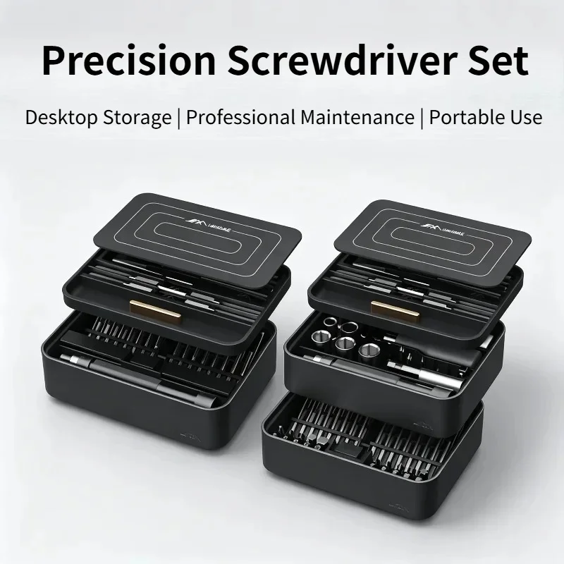 Ratcheting Screwdriver Bits Set, Multifunctional Precision Repair Tool with Storage Box for Household DIY Maintenance JJ5187