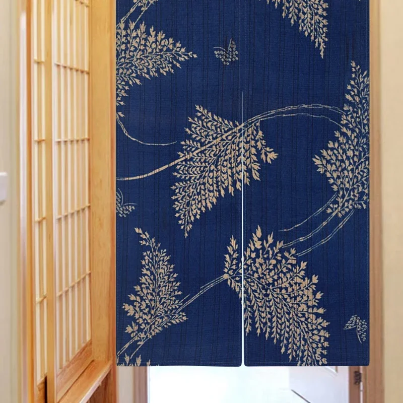 Waves Fish Scales Pattern Door Curtain Noren Red Linen Curtains Kitchen Entrance Partition Doorway Curtains Bedroom Decorative