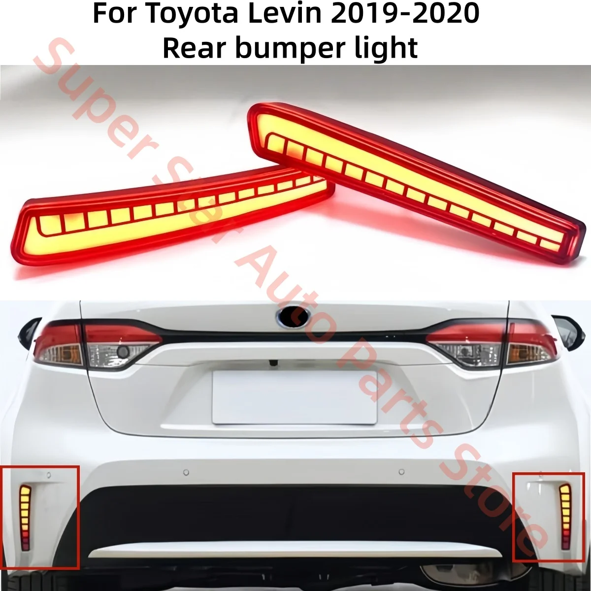 

For Toyota Corolla/Levin Rear bumper light Special use LED Turn signal Brake light Warning light Driving light Rear taillights