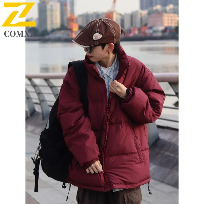 

COMXZ новый пуховик для мужчин с воротником-стойкой, легкий пуховик с наполнителем для кемпинга, уличный стиль, модный утолщенный зимний пуховик