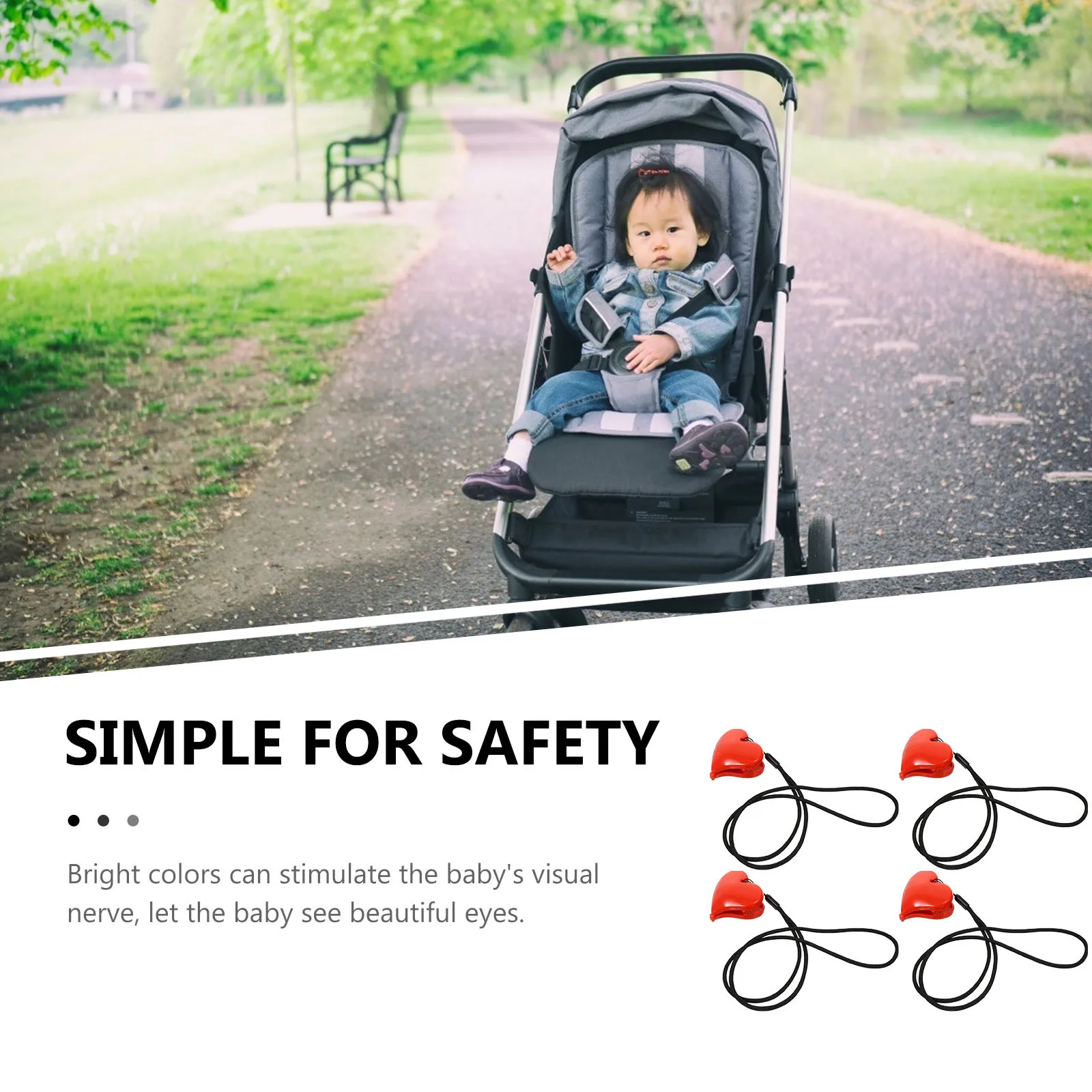 

2Sets Baby Stroller Clips Smooth Clamp Design Safety Home Outdoor Use Baby Stroller Clips Towel Clamps Buggy Accessories