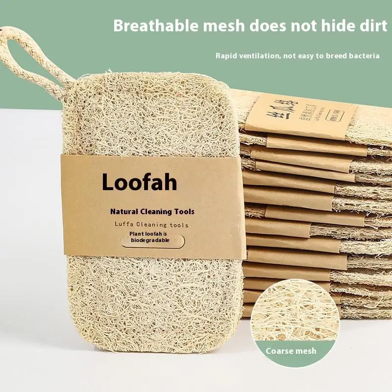 6pcs Natural Luffa Dish Towel Washing Cloth Sponge Loofah Scrub Pad Dish Pot Oil Stain Removing Scrubber Kitchen Clean Brushes P