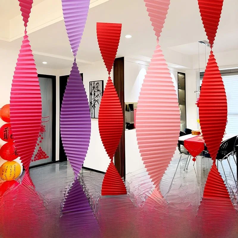 

Wedding Decoration Creative Corrugated Paper Wave Ceiling Background Wall New Chinese Style Props Site Arrangement Accessories