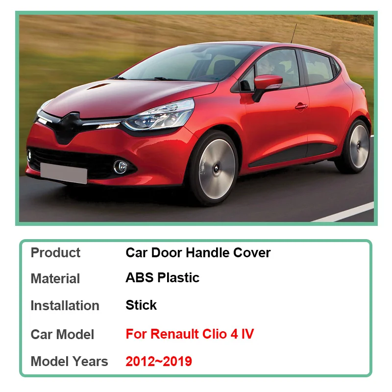 Carbon Fiber Door Handle Cover For Renault Clio 4 IV Lutecia BH KH 2012-2019 2015 Car Protection Style Stickers Car Accessories